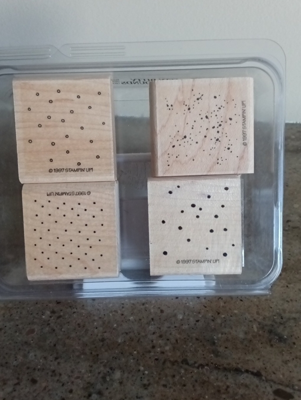 Stampin' Up Wood mount Rubber Stamps "Itty Bitty Backgrounds" NWOT
